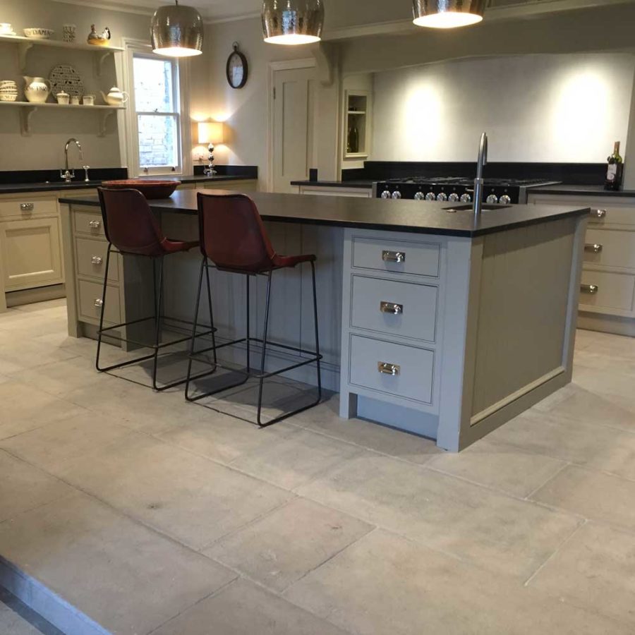 Limestone is proving more and more popular for a stone kitchen floor