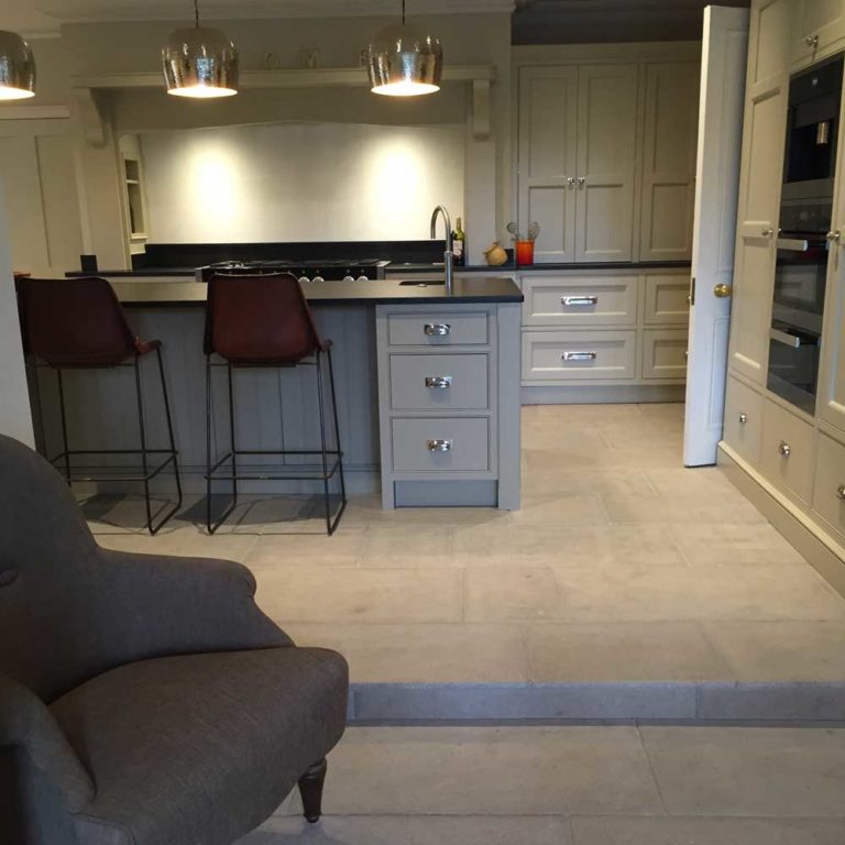 Limestone is proving more and more popular for a stone kitchen floor