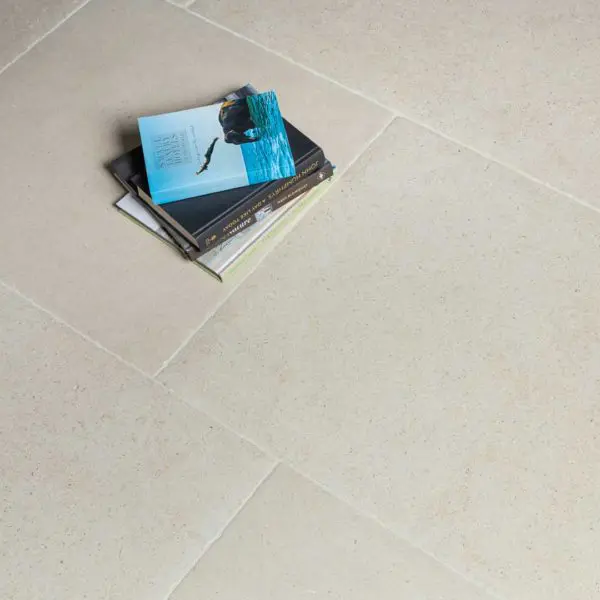 Aged portland stone flooring