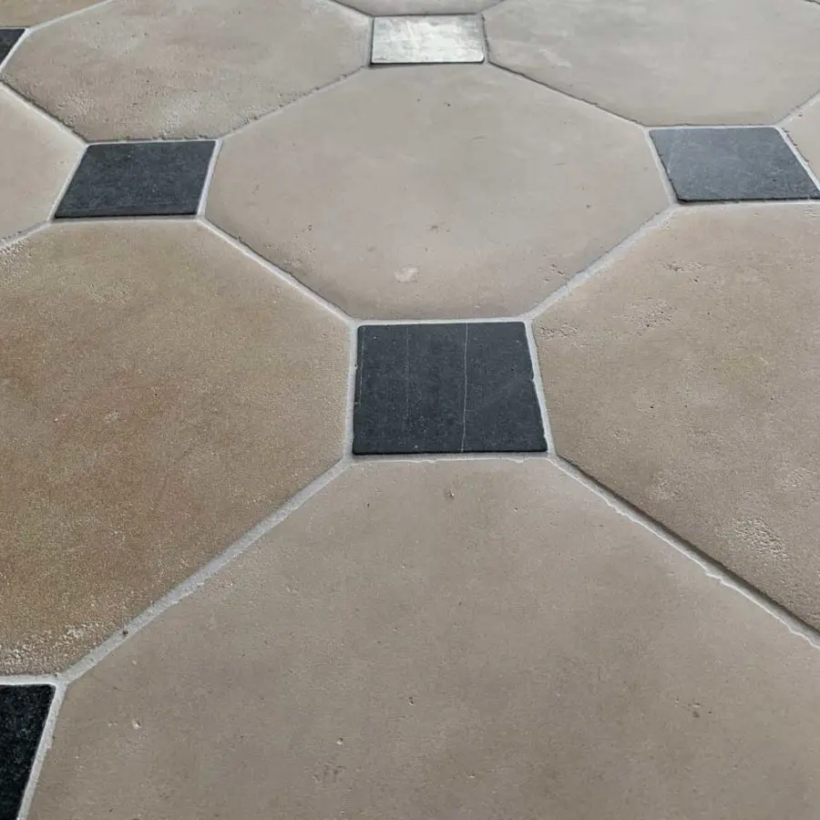 Antiqued limestone cabochon flooring Natural Stone Consulting