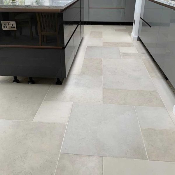 Kensington greige limestone floor