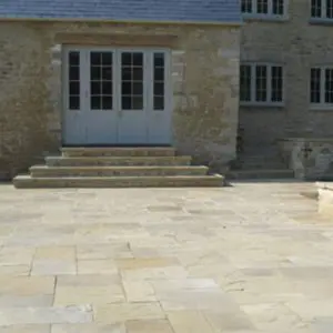 Yorkstone riven paving