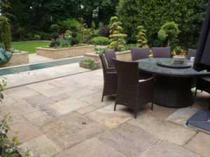 Reclaimed Yorkstone paving