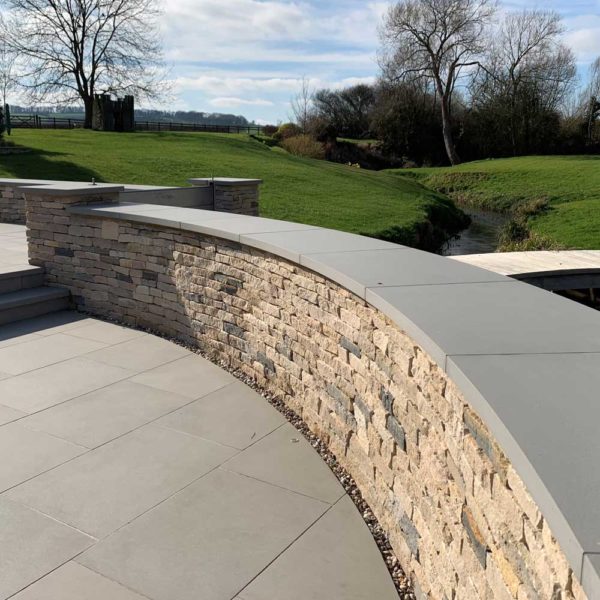 Pietra serena paving and wall coping