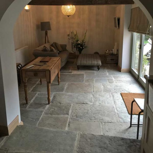 Reclaimed yorkstone for inside