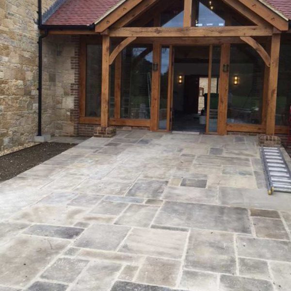 reclaimed yorkstone paving slabs