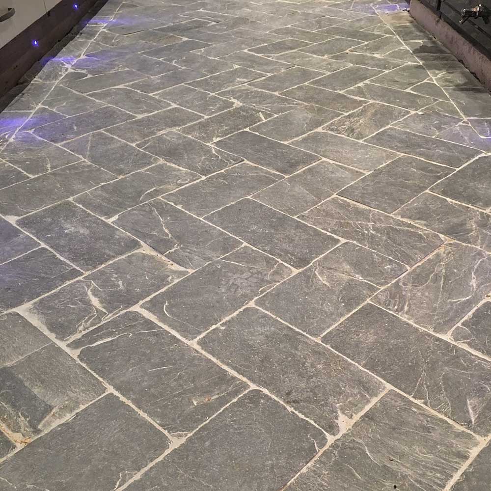 Slate Herringbone Grey Tiles And Flooring