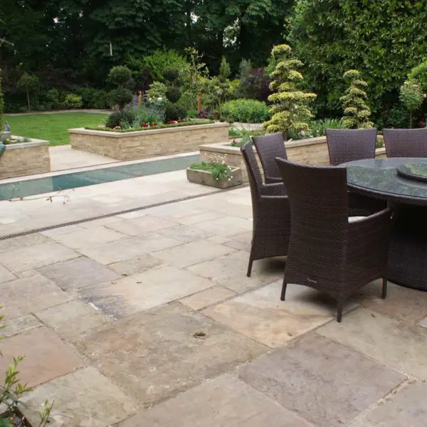 reclaimed yorkstone paving