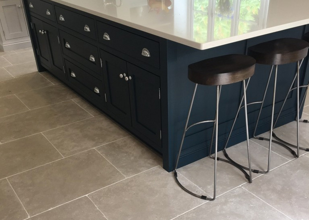 Limestone is proving more and more popular for a stone kitchen floor