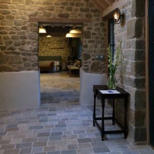 Antiqued limestone pavers
