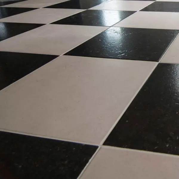 Belgium blue checkerboard stone floor