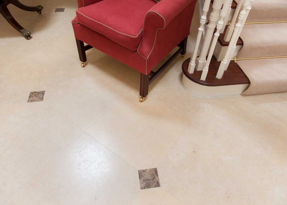Honed english hallway stone flooring