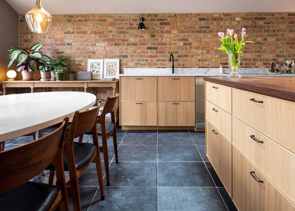 Belgian blue stone kitchen floor