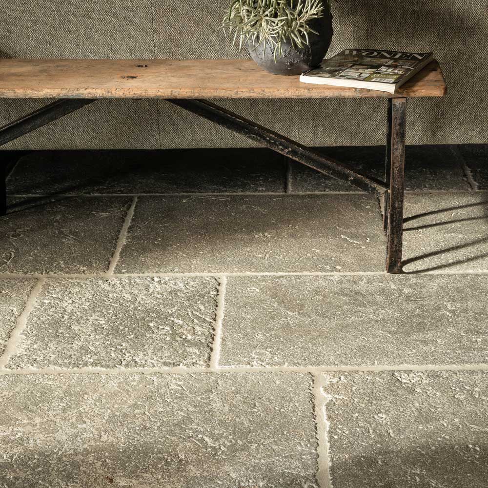grey antiqued stone flooring