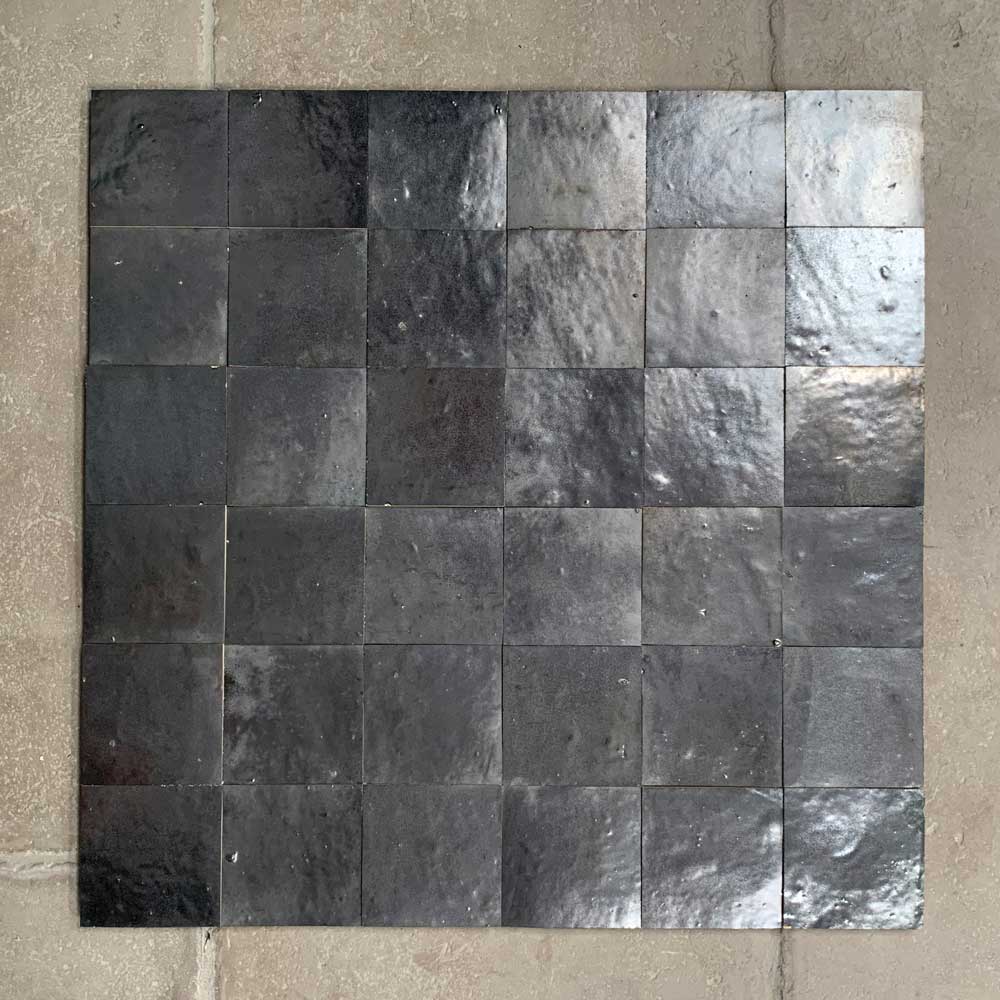 Gunmetal grey Zellige tiles Natural Stone Consulting