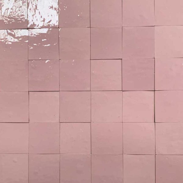 Pale pink Zellige tiles