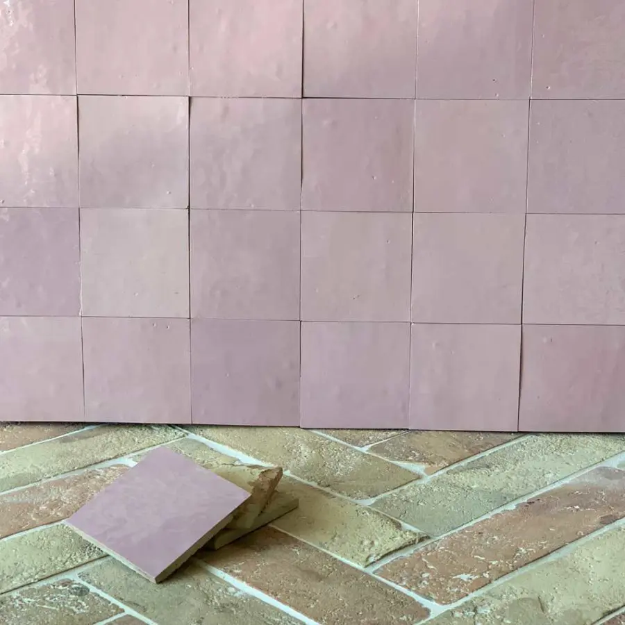 Pale pink Zellige tiles - Natural Stone Consulting
