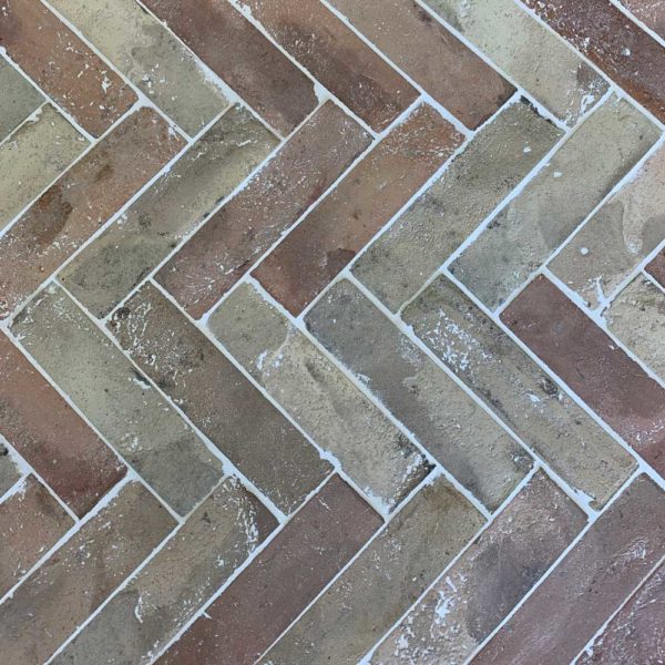 reclaimed terracotta parquet flooring