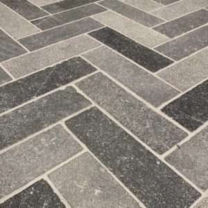 belgian blue stone herringbone floor