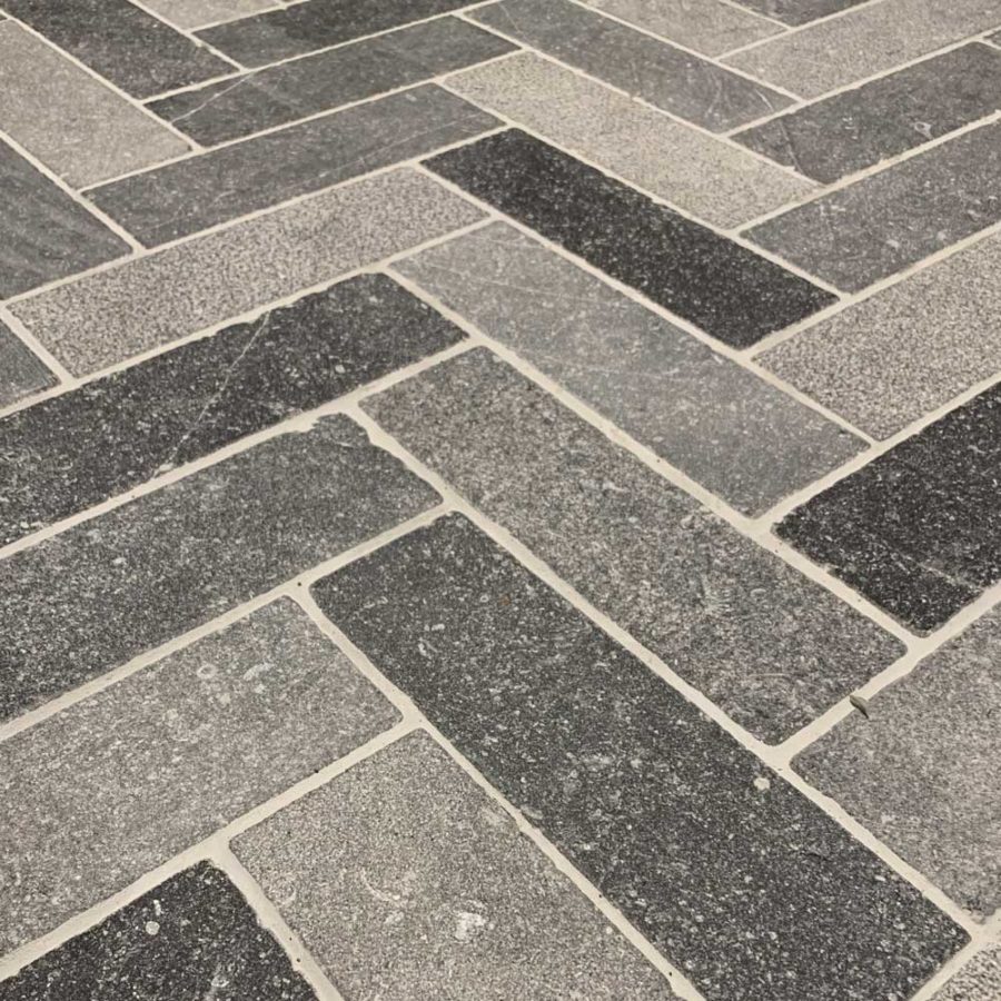 Belgian bluestone herringbone tiles Natural Stone Consulting