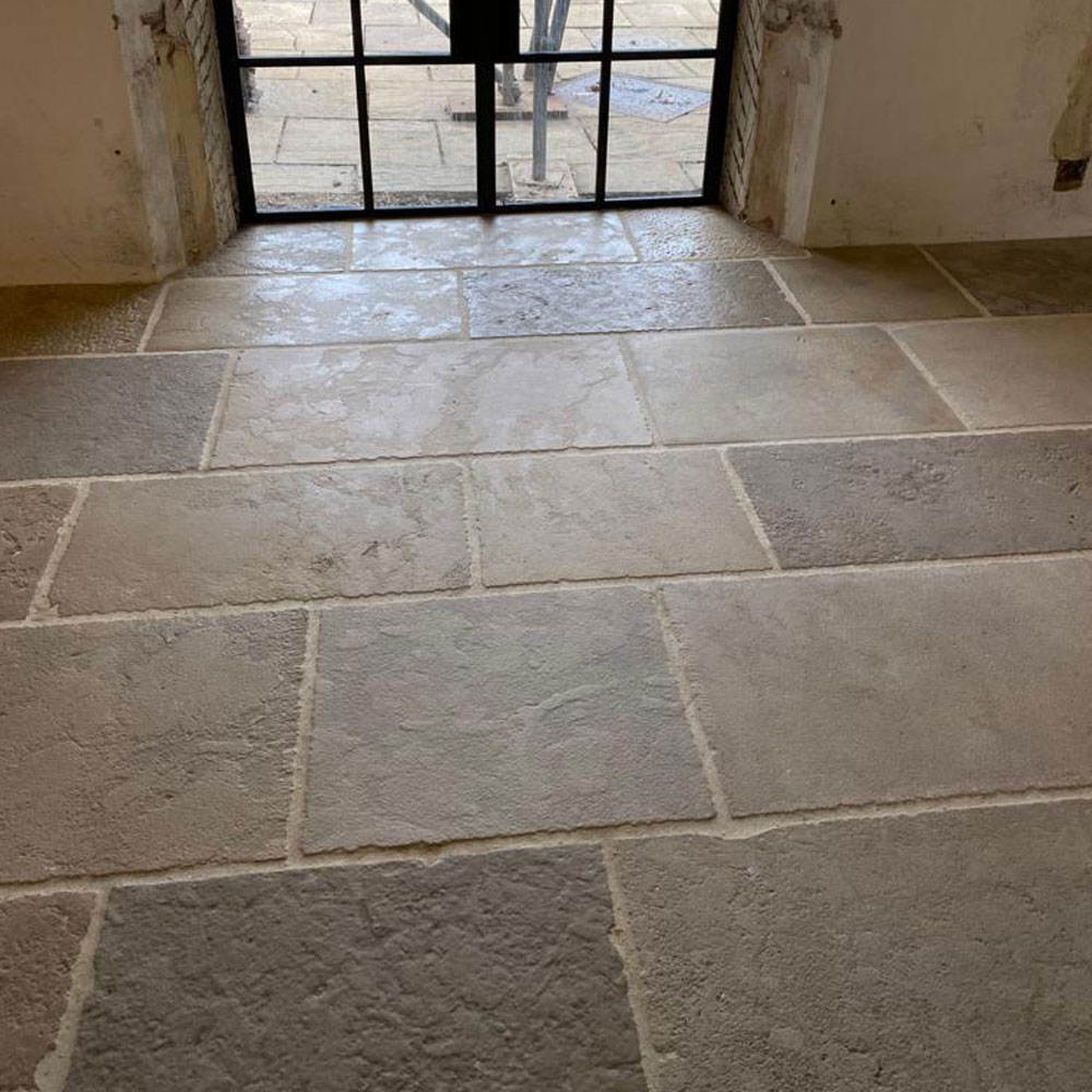 Kingham grey antiqued limestone