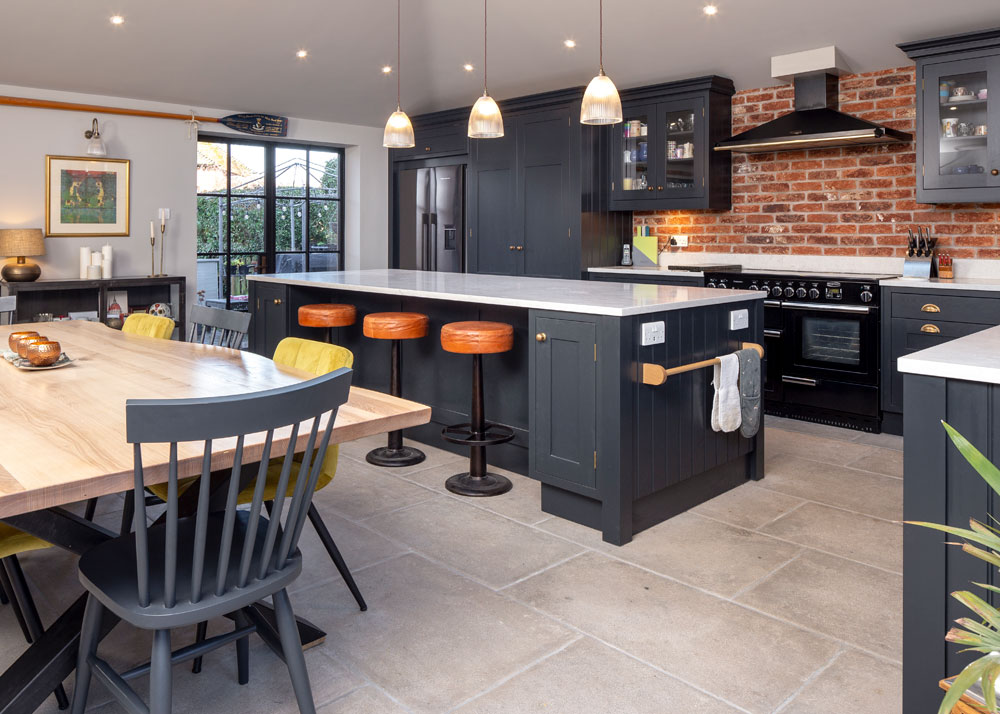 grey flagstone kitchen floor