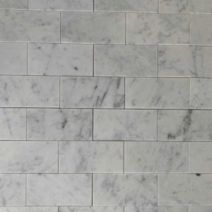 Carrara marble metro tiles for floors and walls