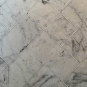Carrara marble floor and wall tiles