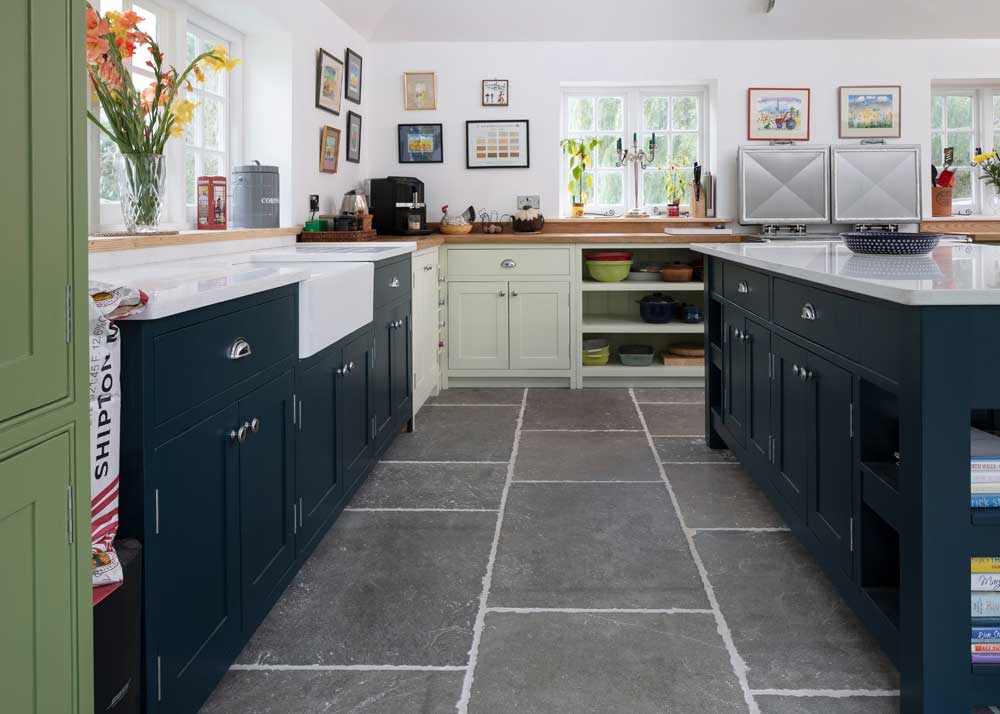 farmhouse kitchen stone floor