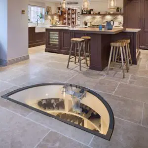 Tumbled limestone -bourton buff limestone kitchen flooring - Snug Kitchens