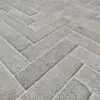 Gris limestone brick pavers herringbone