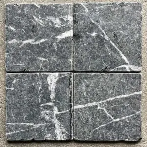 nero marquina tumbled marble tiles