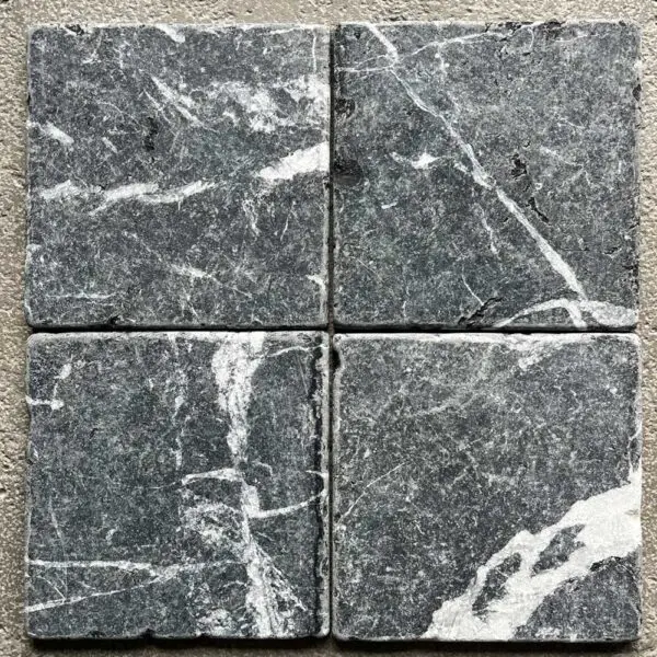 nero marquina tumbled marble tiles
