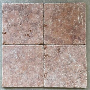 Verona rosso tumbled marble tiles