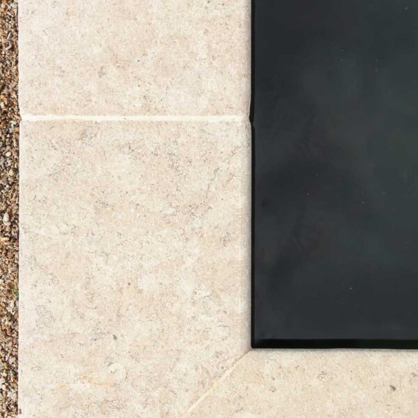 Bampton aged limestone bullnose pool coping