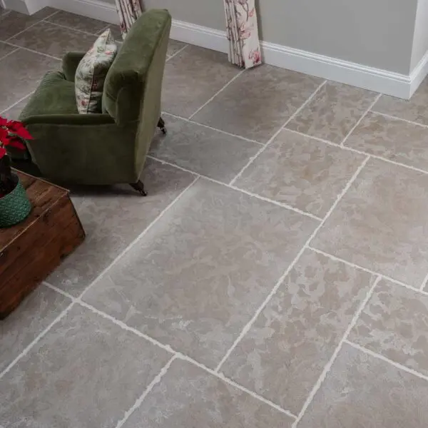 Beige rustic flagstone floor