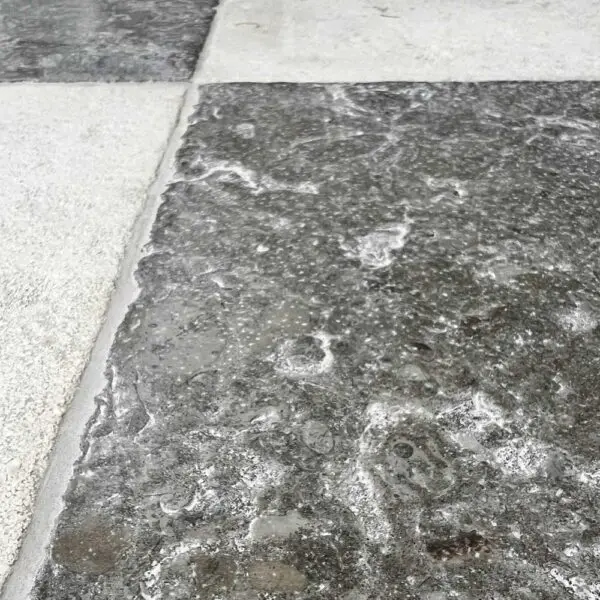 rustic stone checkered floor - old paris