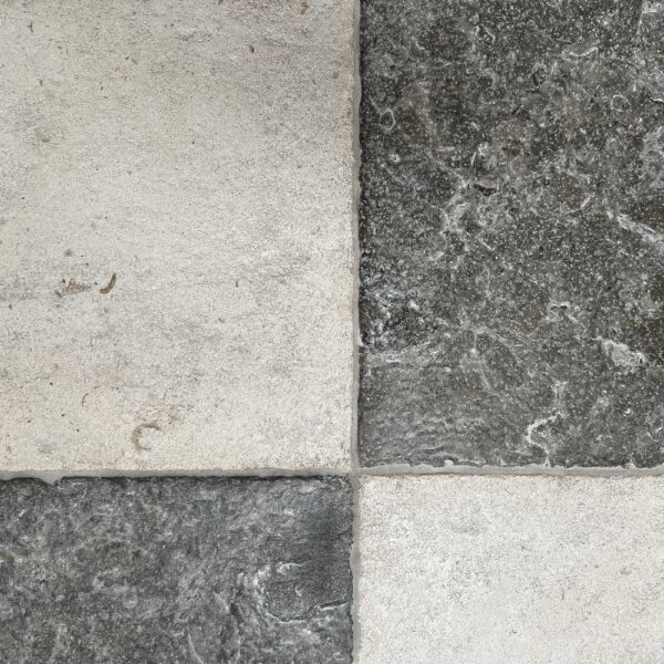 Old Paris antiqued french limestone checkered floor
