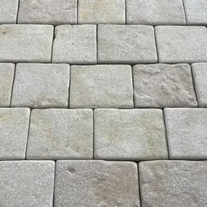 Darley beige antiqued limestone cobbles for landscaping and driveways